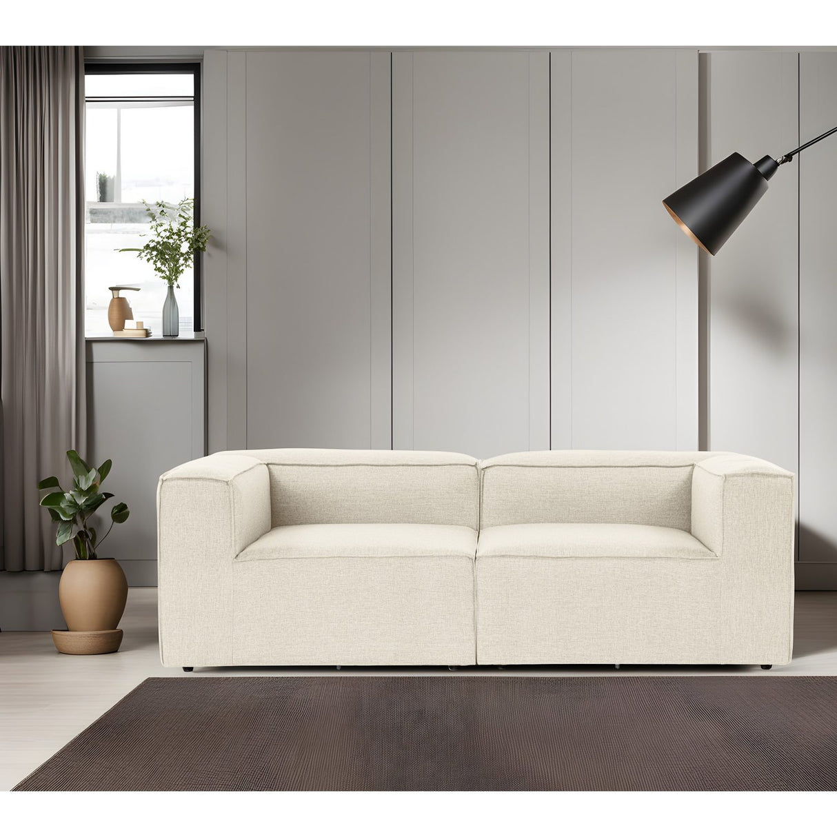 Accra 2 (214 x 66 x 105 cm) Ecru 2-sitssoffa