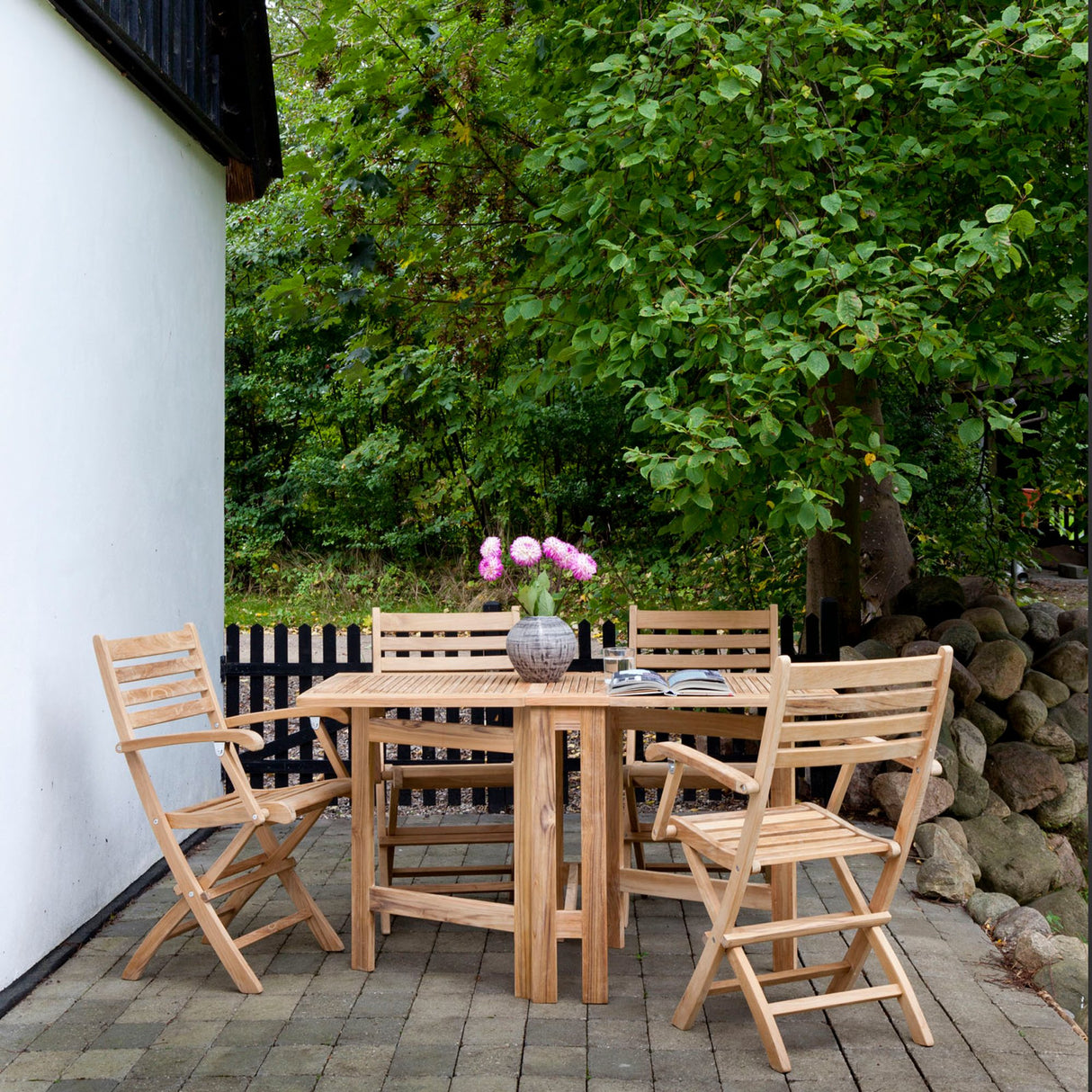 York Trädgårdsmöbelset Butterfly 1 Bord + 4 Stolar Teak