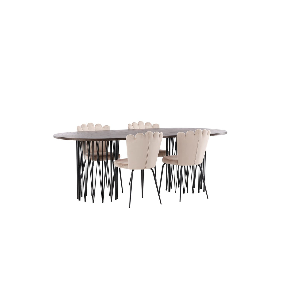 Stone, Limhamn Oval matgrupp Beige, Mocka, 4st