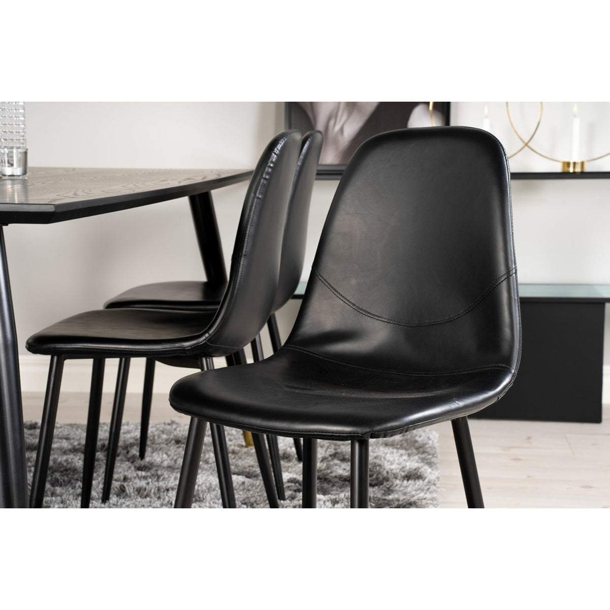 Dipp, Polar Rektangulär matgrupp Svart, Svart, Guld, 180 x 90