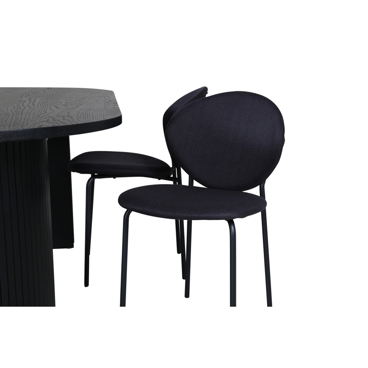 Bianca, Vault Oval matgrupp Svart, Svart, 200 x 90