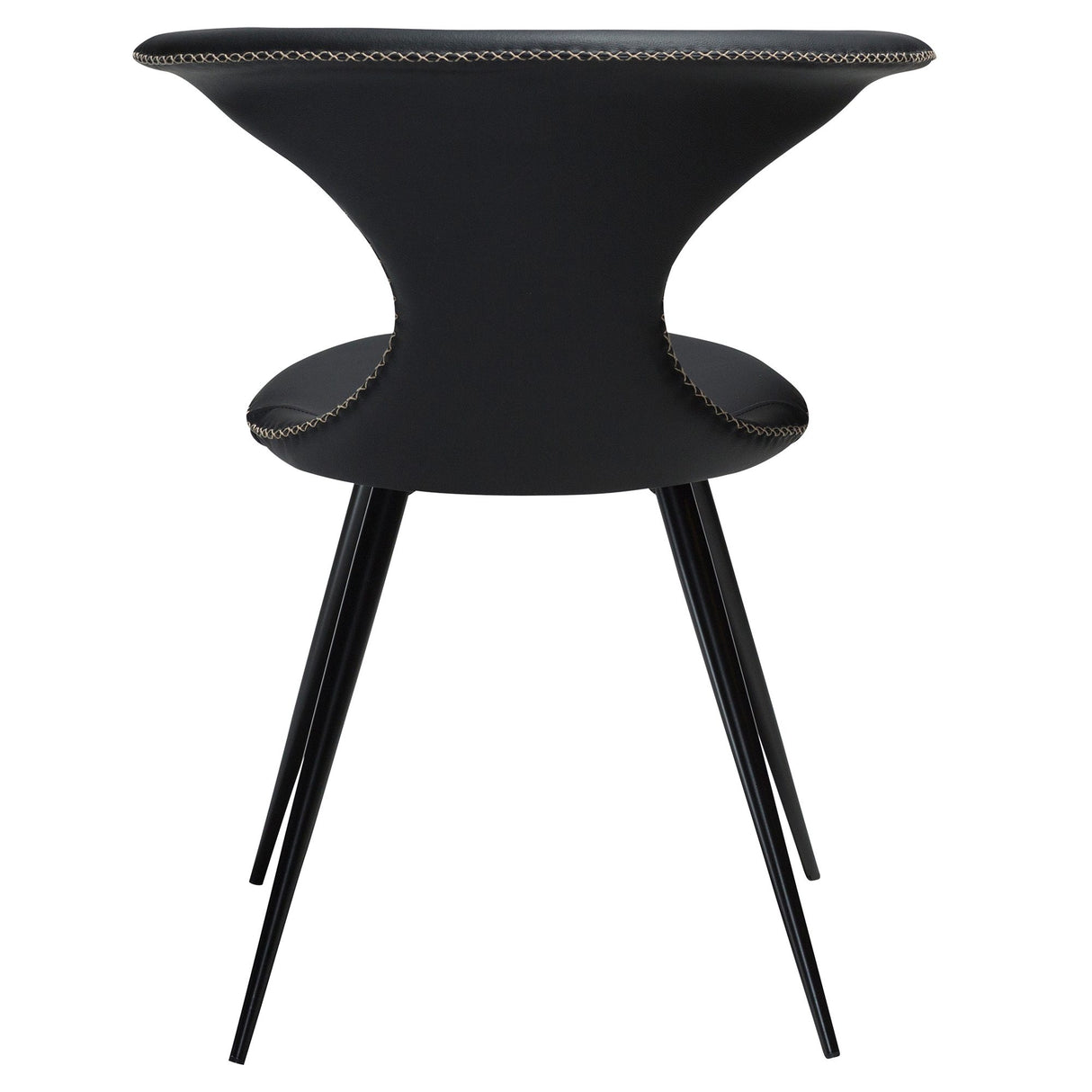 Flair Stol Black Leather, Round Black