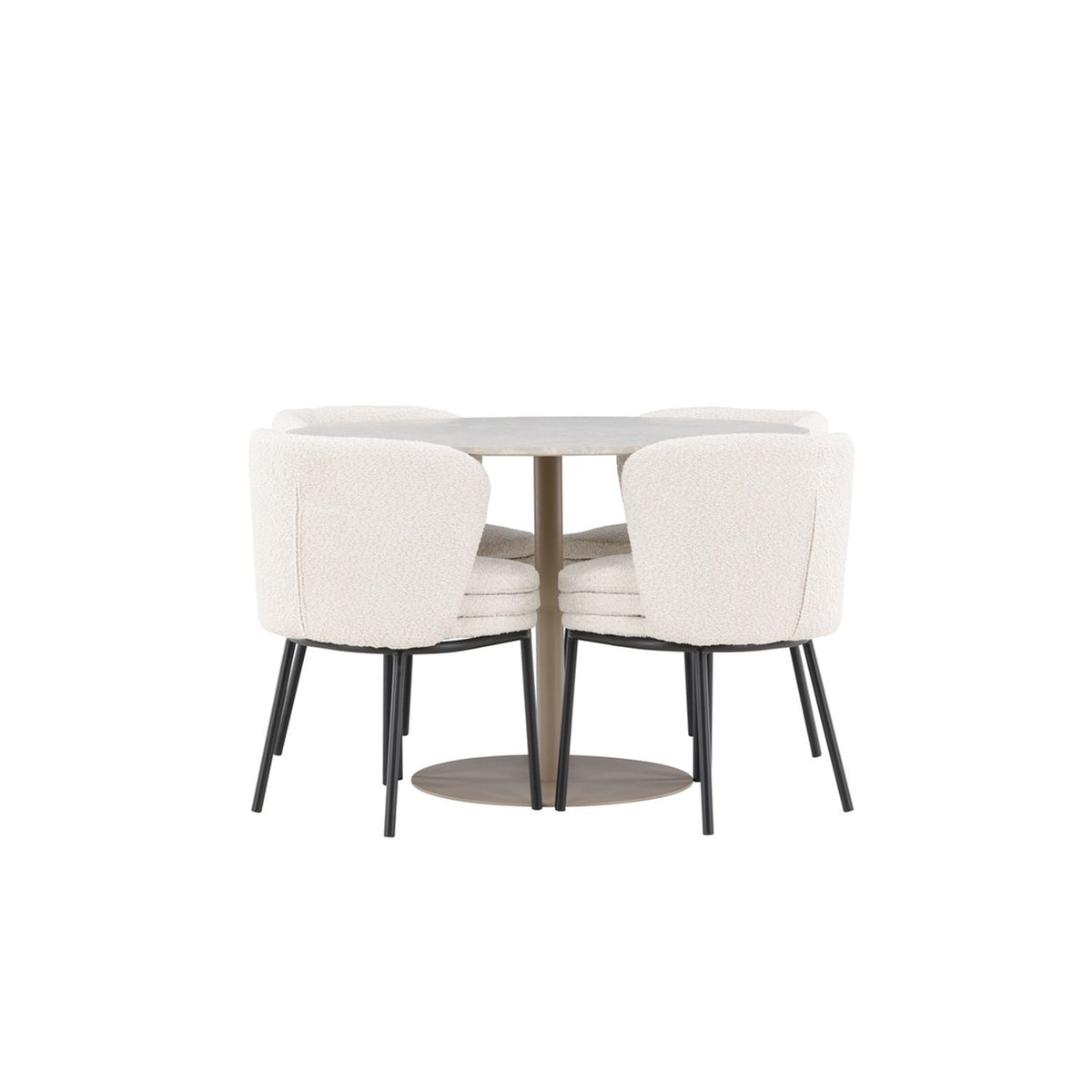 Lycke, Agnes Rund matgrupp Svart,Vit, Beige, ⌀110