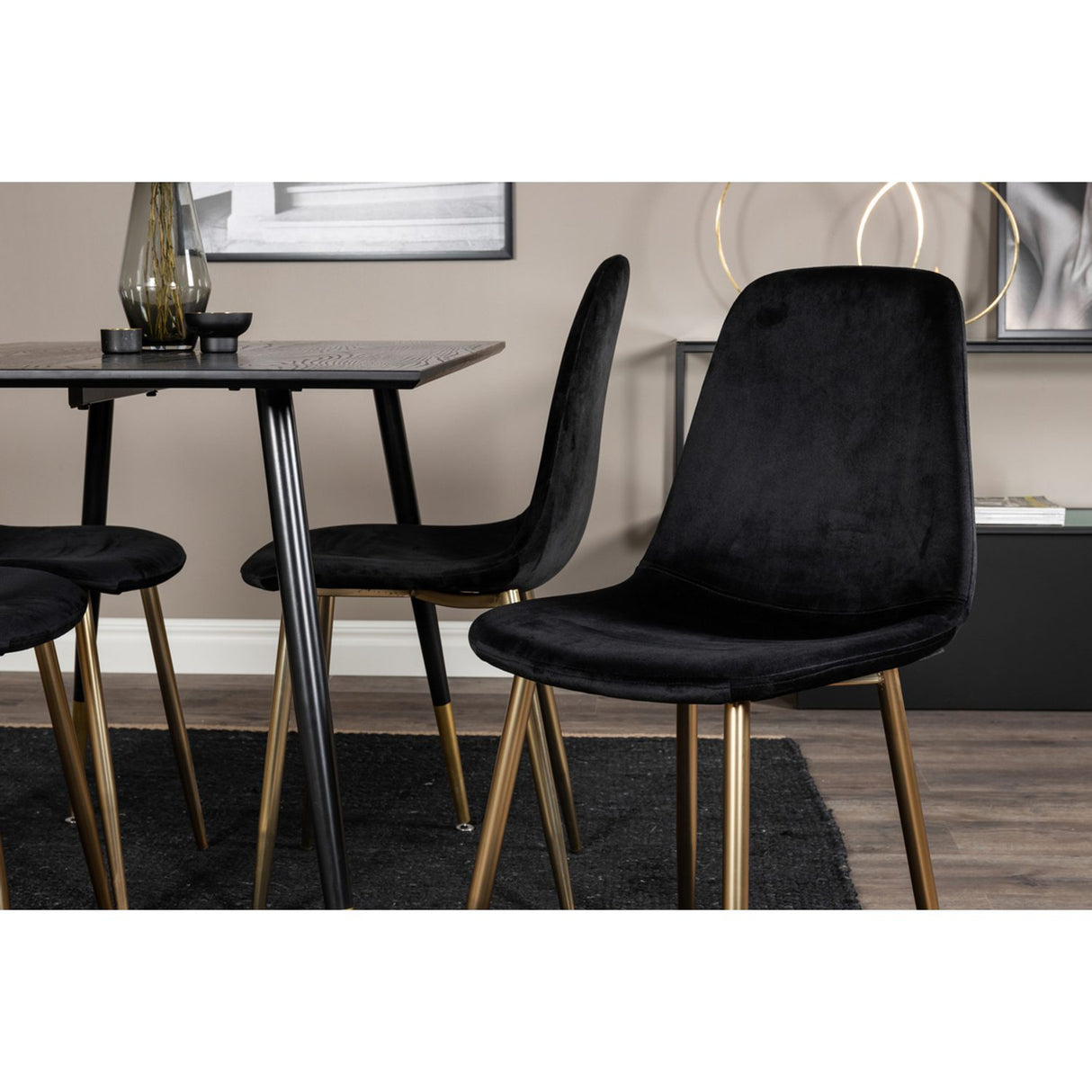 Dipp, Polar Rund matgrupp Svart,Guld, Svart,Guld, 120 x 85