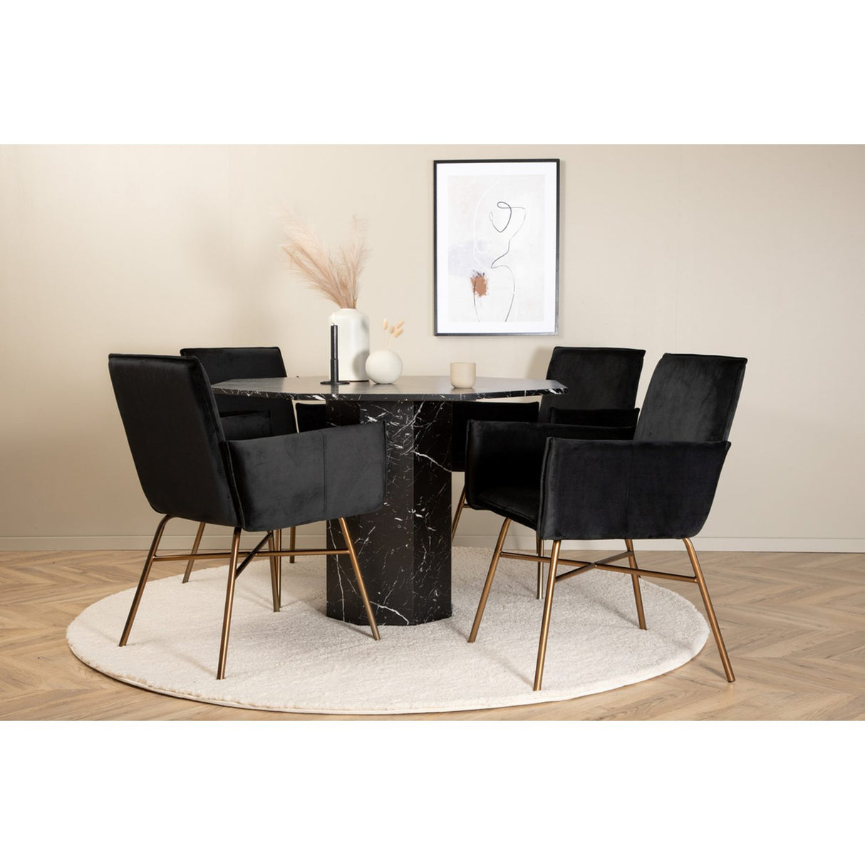 Marbs, Petra Rund matgrupp Svart,Koppar, Svart, ⌀110