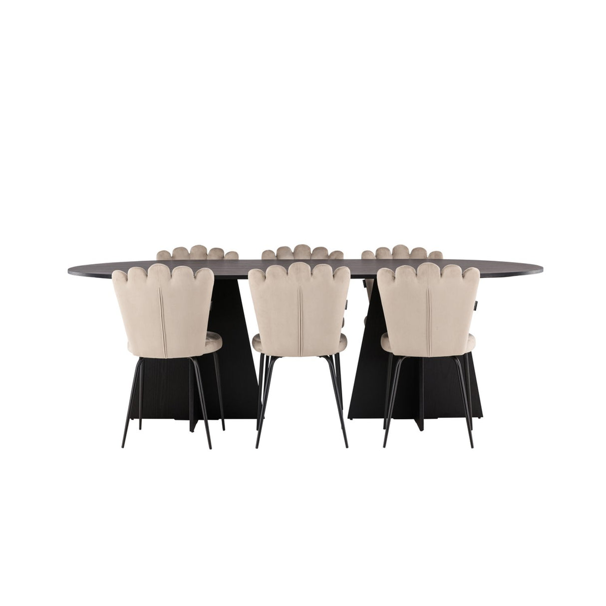 Bootcut, Limhamn Oval matgrupp Beige,Svart, Svart, 230 x 115