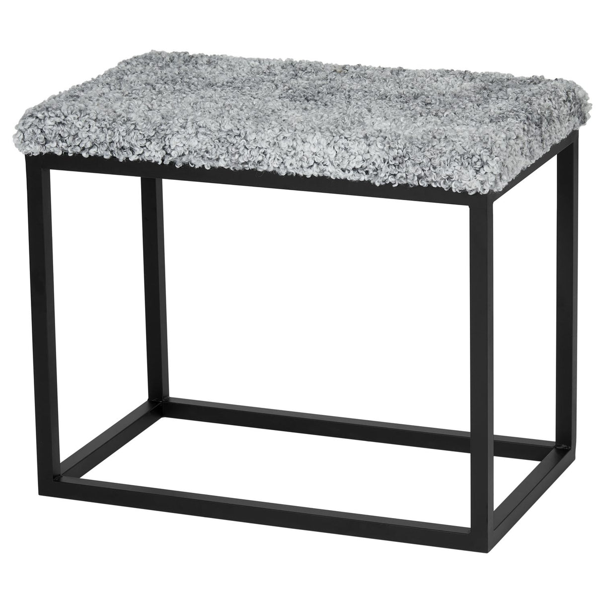Palle Lumme 60x35x50 cm Bänk med Sittdyna Silver/Black