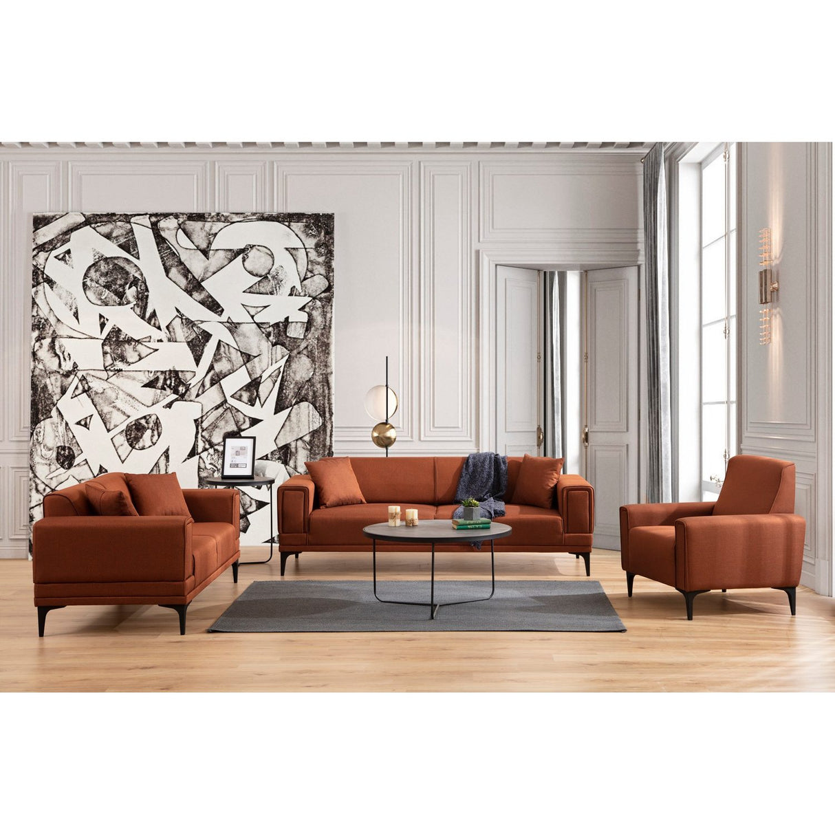 Horizon (230 x 95 x 77 cm) 3-sitssoffbädd Rio-röd