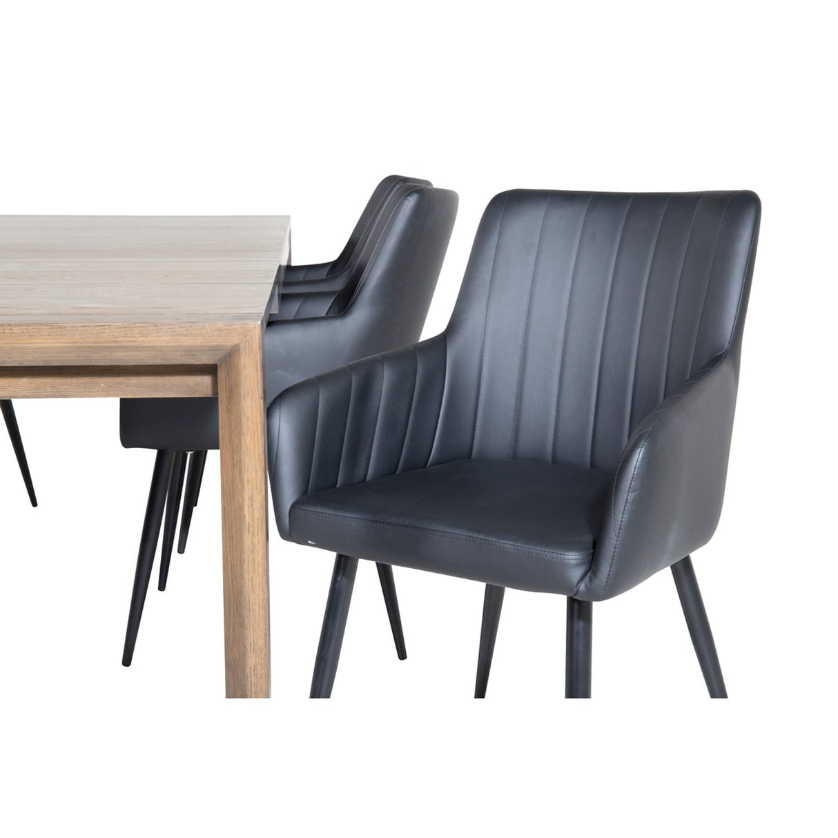 Slider, Comfort Rektangulär matgrupp Svart, Natur, 170 x 95