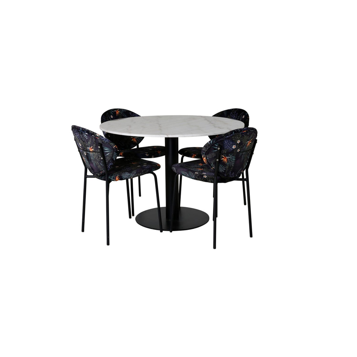Estelle, Vault Rund matgrupp Svart, Vit, 4st