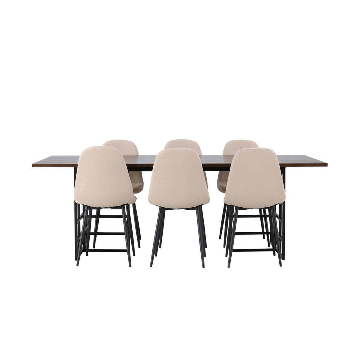 Ystad, Polar Rektangulär matgrupp Beige,Svart, Svart, mocka, 220 x 100
