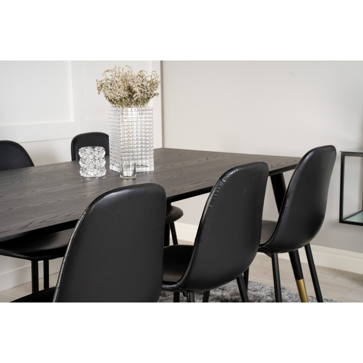 Dipp, Polar Rektangulär matgrupp Svart, Svart, Guld, 180 x 90