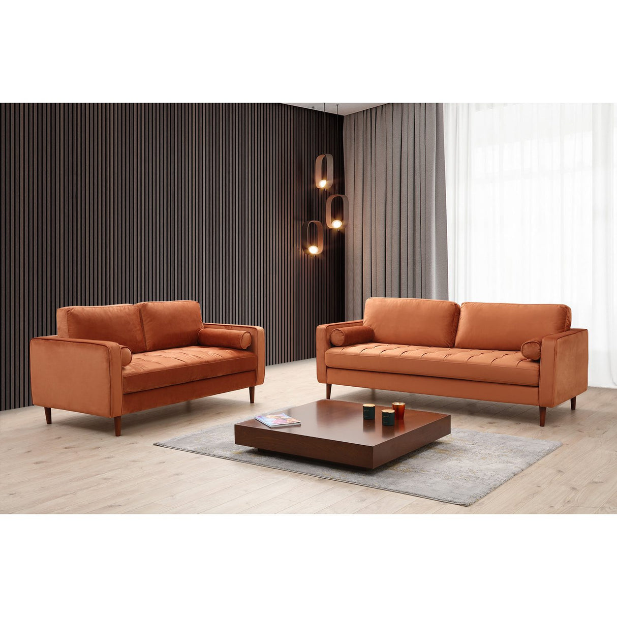 Verona (175 x 90 x 70 cm) 2-sitssoffa Orange