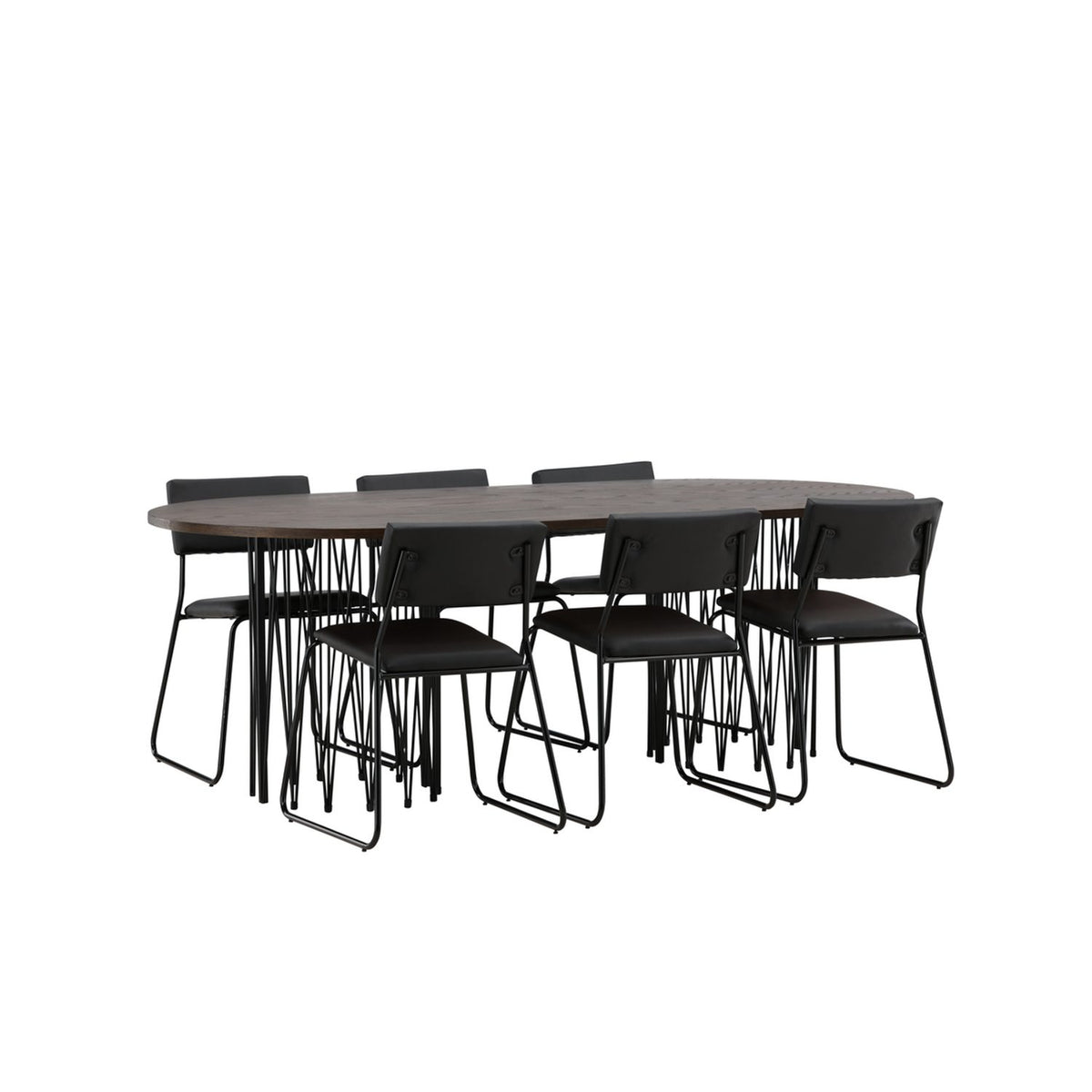 Stone, Kenth Oval matgrupp Svart, Svart, Mocka, 220 x 100
