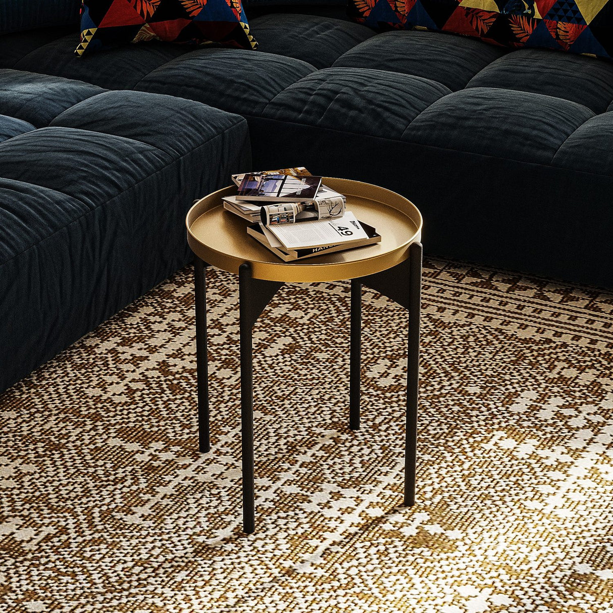 Tbilisi II (44 x 57 x 44 cm) Soffbord Svart guld
