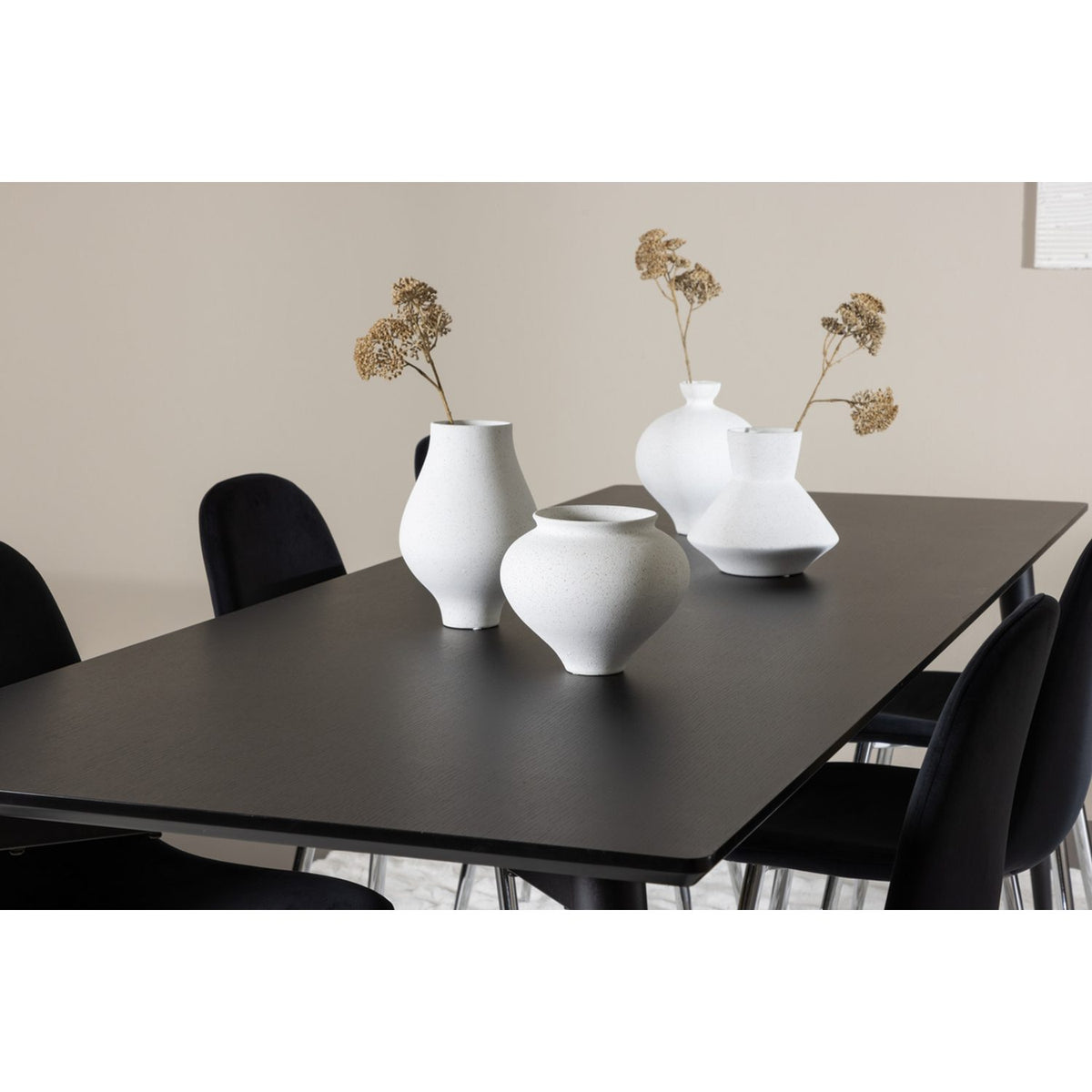 Ellis, Polar Rektangulär matgrupp Svart,Silver, Svart, 230 x 85