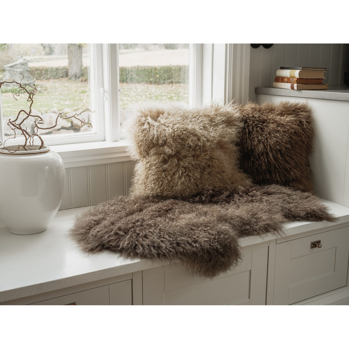 Shansi 40x40 cm Kuddfodral Taupe