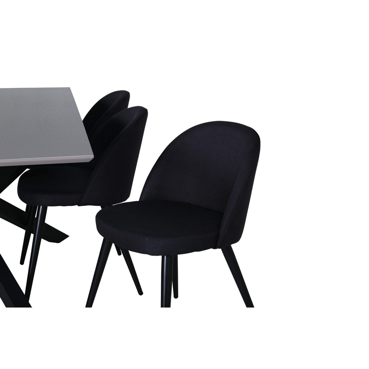 Piazza, Velvet Rektangulär matgrupp Svart, Svart, mörkgrå, 180 x 90