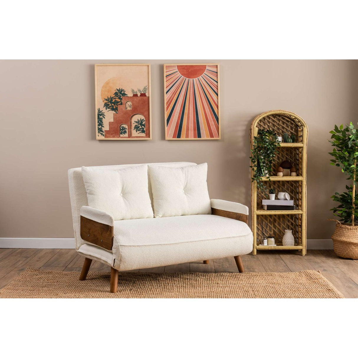 Cosmo Two (78 x 120 x 82 cm) 2-sits bäddsoffa Vit