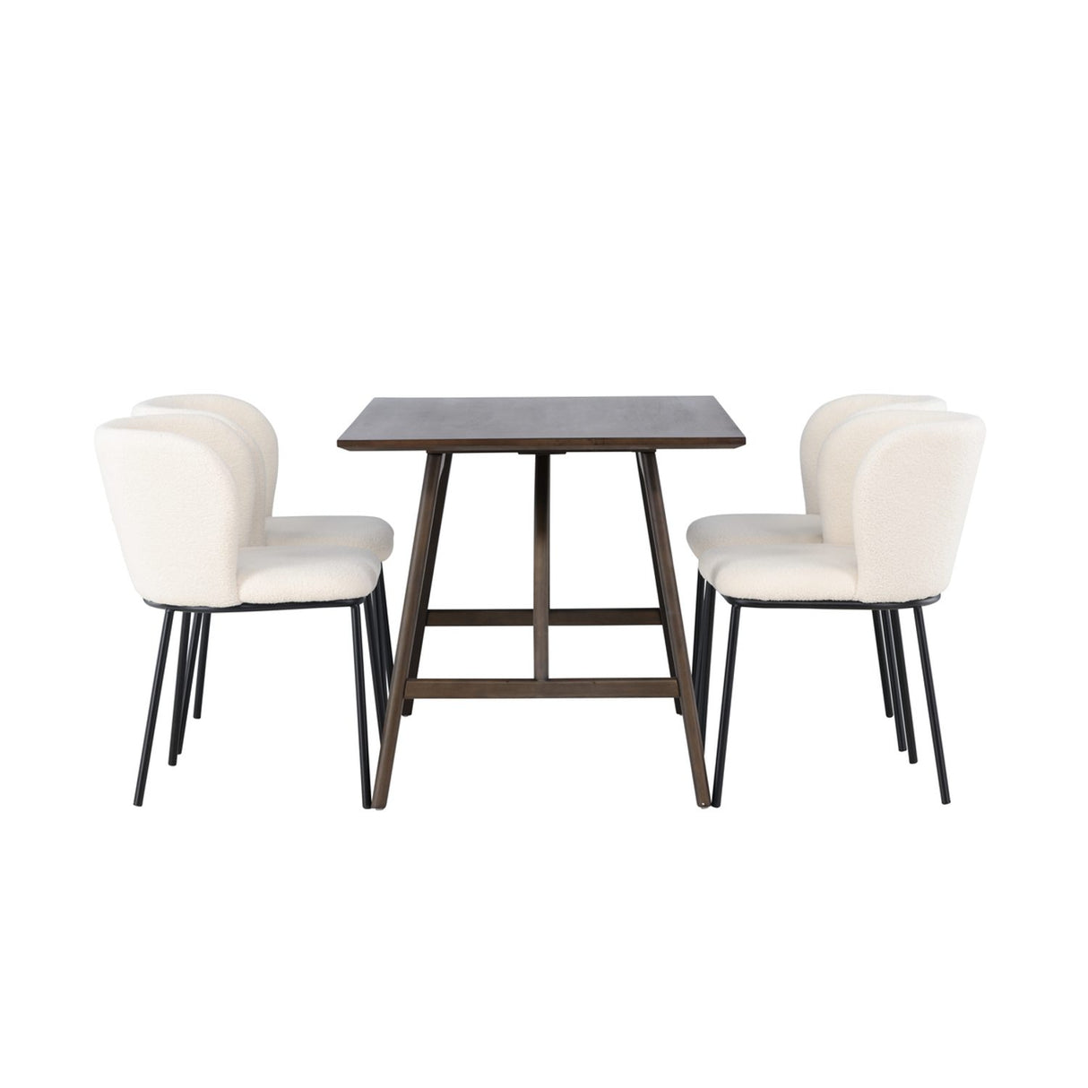 Kaseidon, Edina Rektangulär matgrupp Svart,Vit, Mörkbrun, 120 x 80