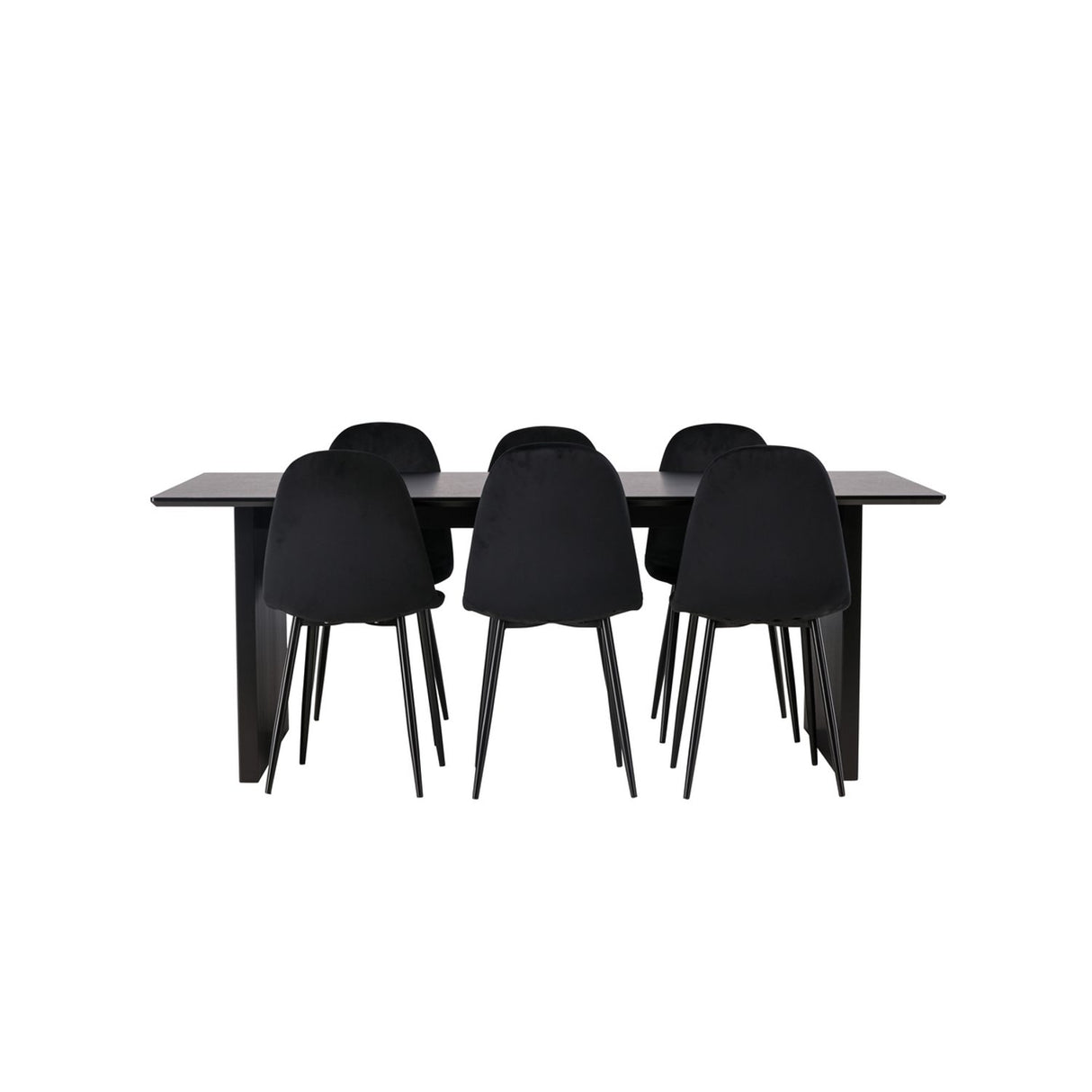 Vail, Polar Rektangulär matgrupp Svart, Svart, 200 x 100