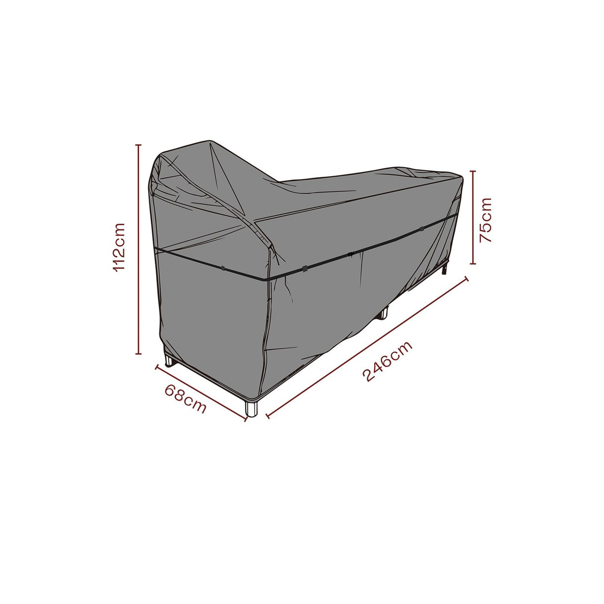 Möbelskydd till Utekök 246x68x75/112 cm