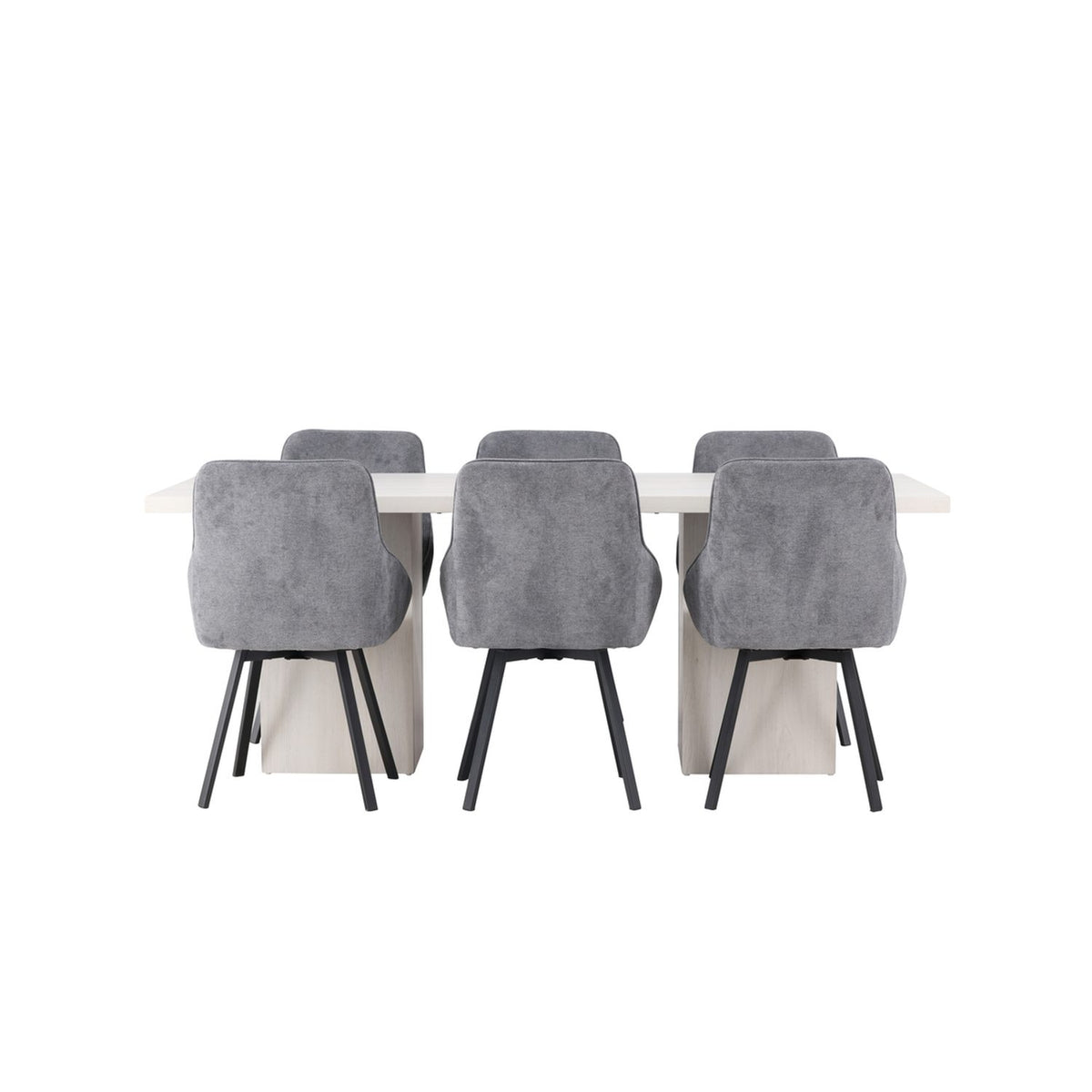 Olga, Rosie Rektangulär matgrupp Svart,Grå, Vit, 200 x 90