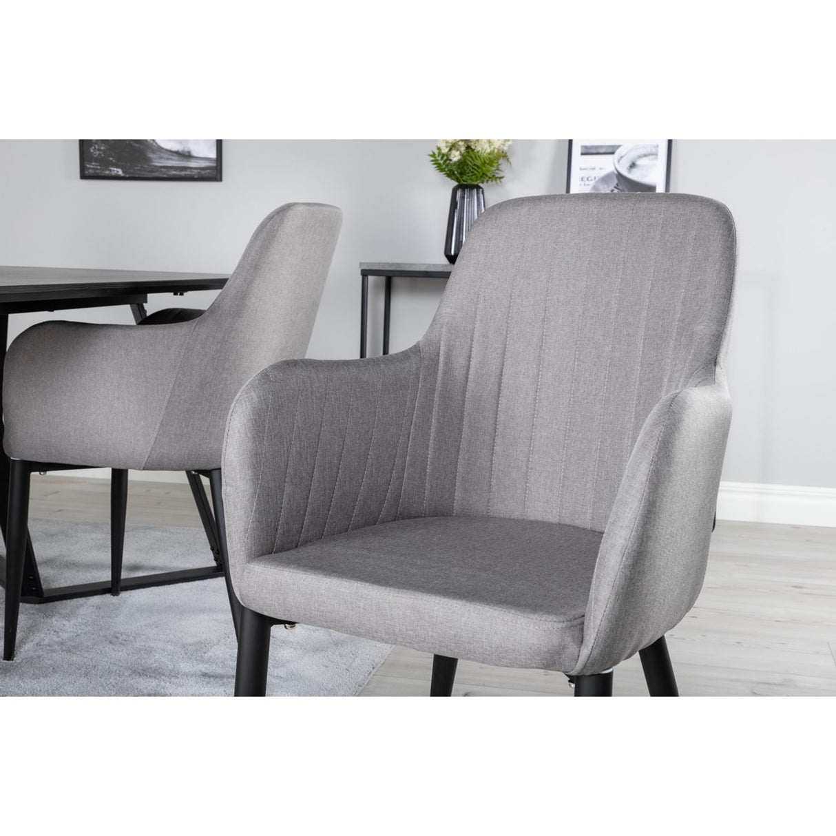 Marina, Comfort Rektangulär matgrupp Svart,Grå, Svart, 180 x 90