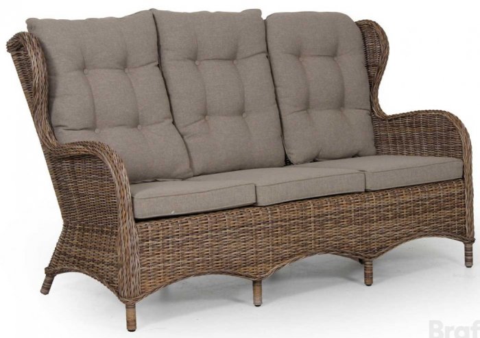 Evita soffa 3-sits Brunmelerad konstrotting