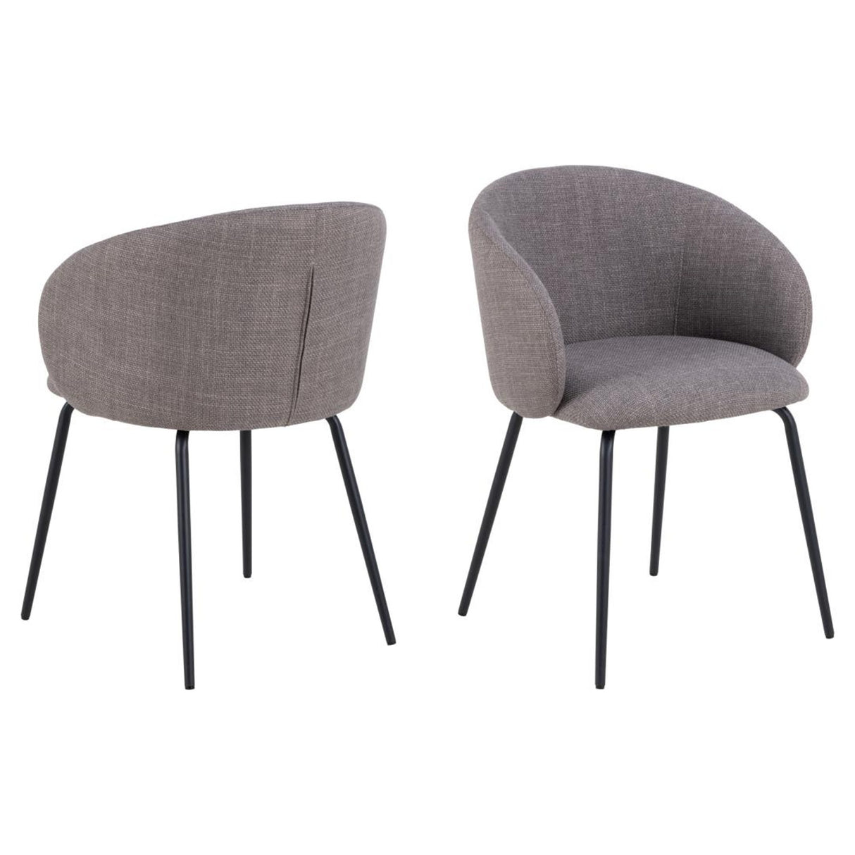 Chaumont Karmstol Basel tyg Ljusgrå-Brun