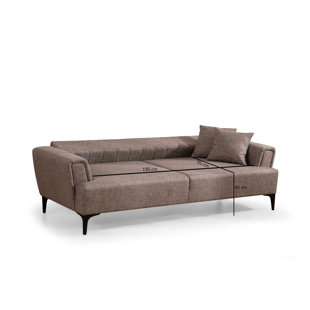 Jakarta (230 x 95 x 77 cm) 3-sits bäddsoffa Ljusbrun