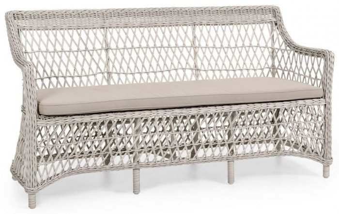 Beatrice Soffa 3-sits vit konstrotting beige dyna