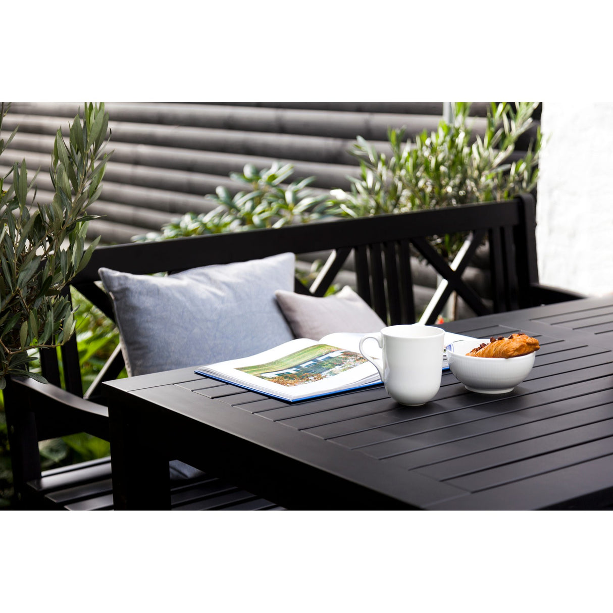 Rosenborg 165x80 cm Trädgårdsbord Matt svart