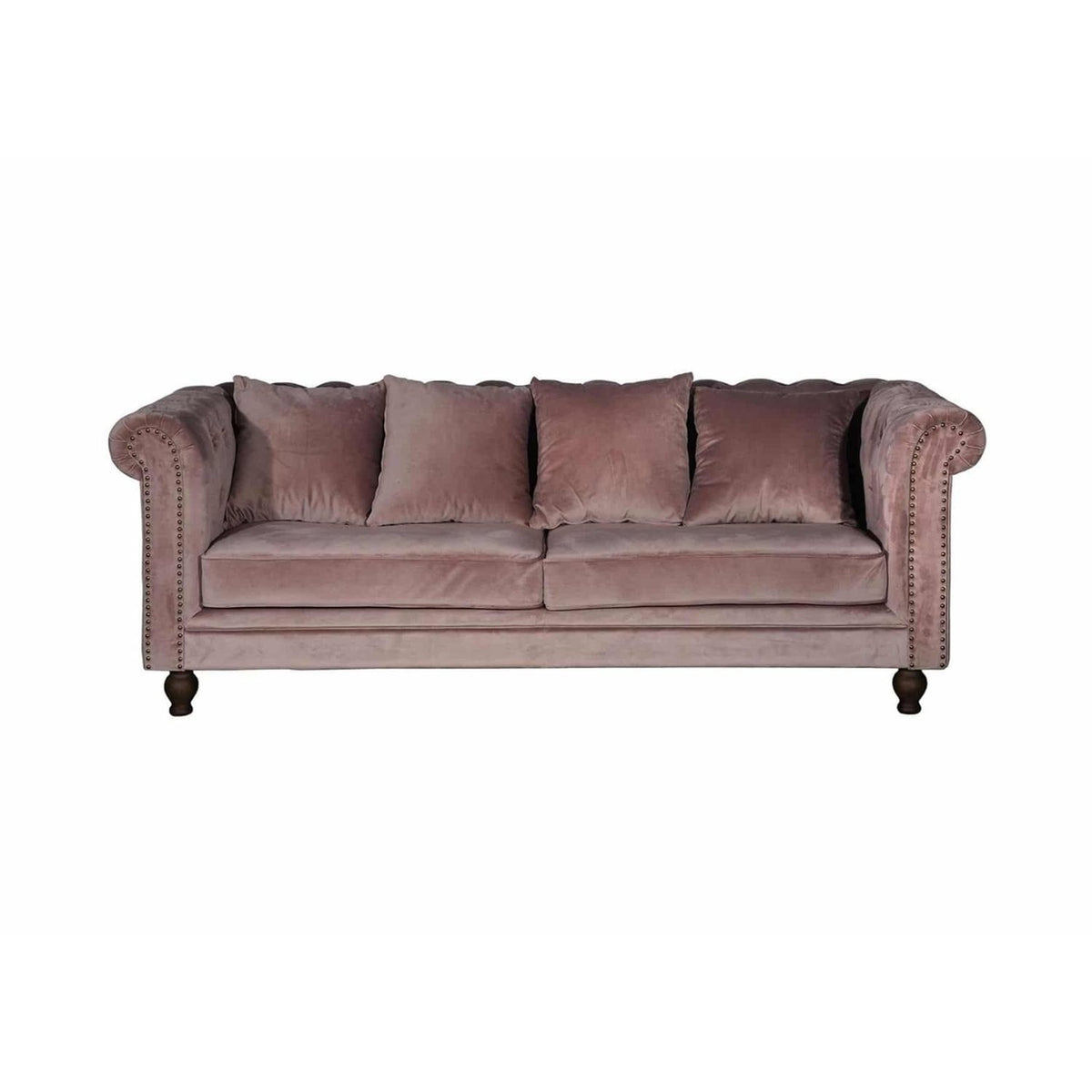 Sammet 3-sitssoffa Rosa
