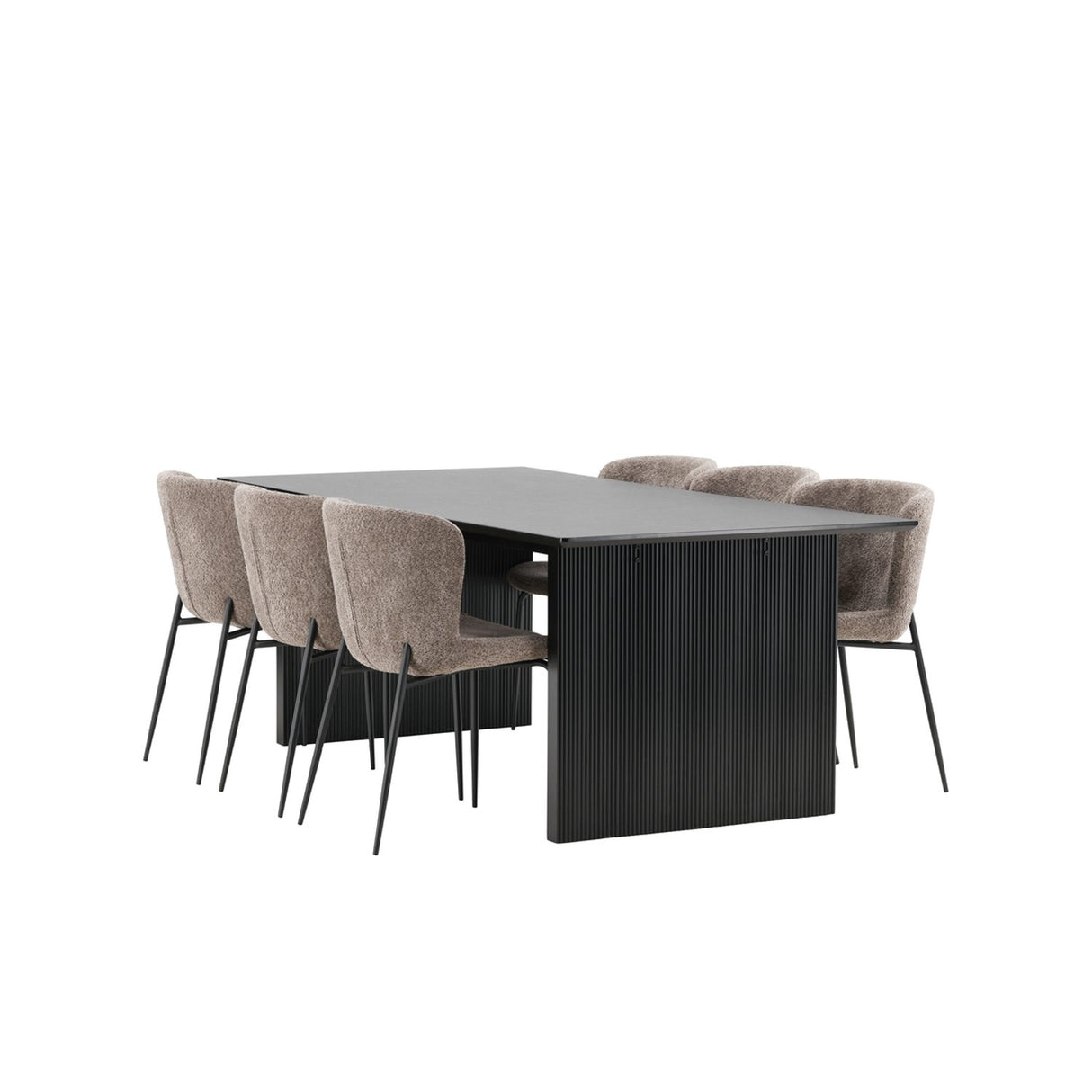 Vail, Modesto Rektangulär matgrupp Svart,Brun, Svart, 200 x 100