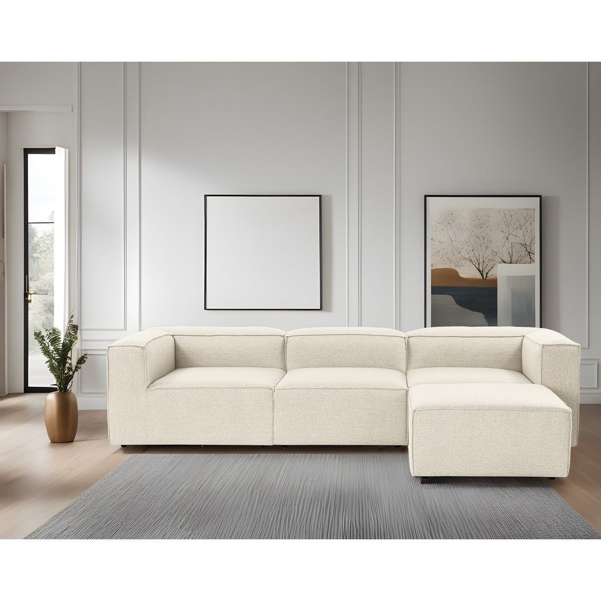 Fora (297 x 66 x 190 cm) Hörnsoffa Ecru