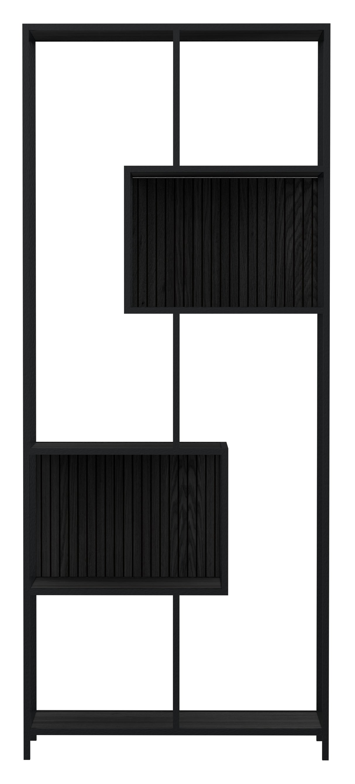 Notting Hill Bokhylla med baksida 185x77x35 cm Svart