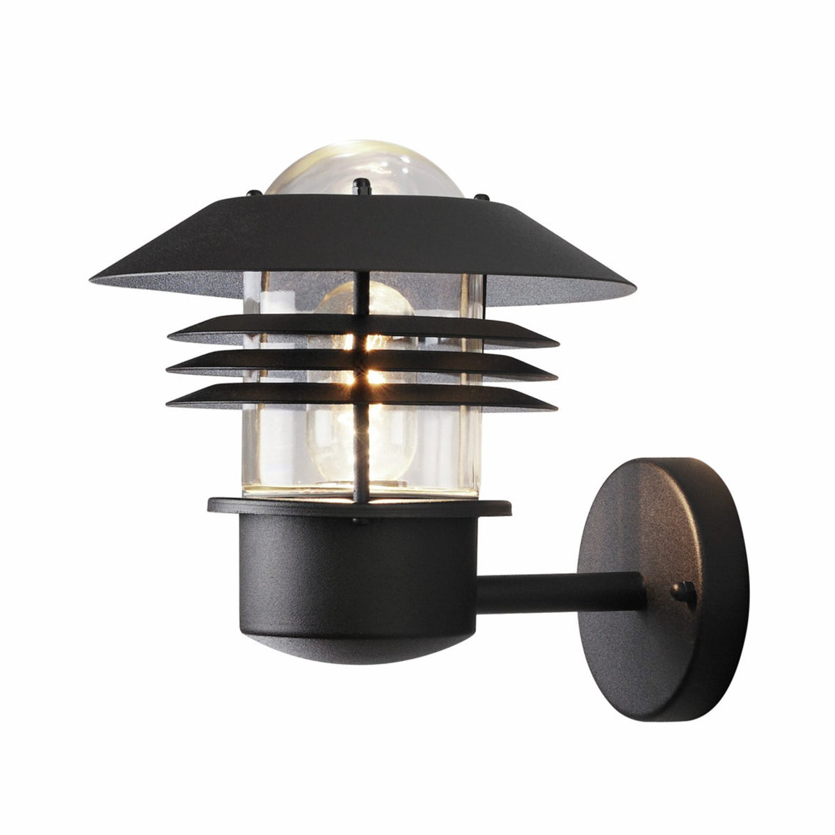 Modena E27 Upp 23 cm Vägglampa Ute Svart