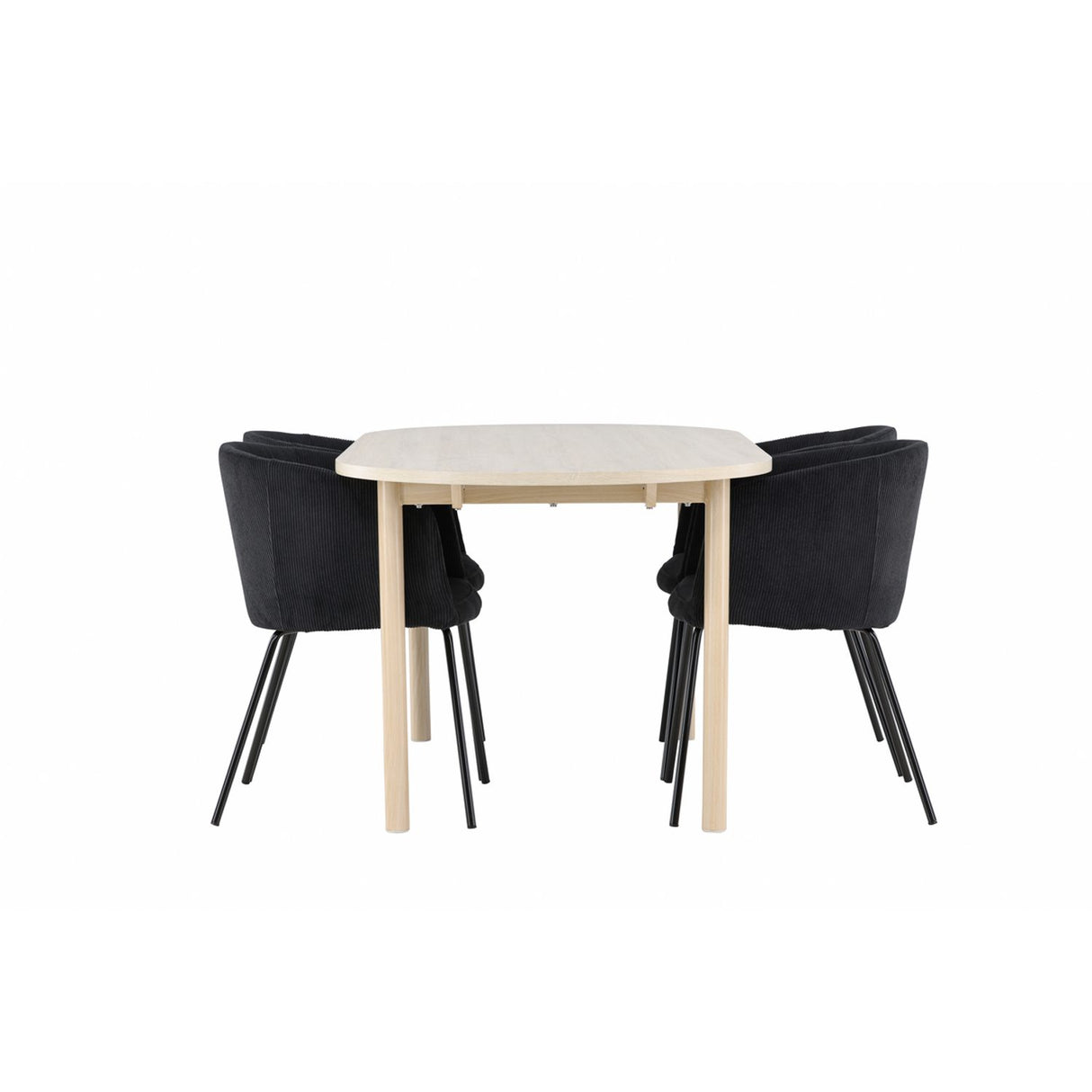 Andy, Berit Ovalt matgrupp Svart, Vitlaserad, 180 x 90