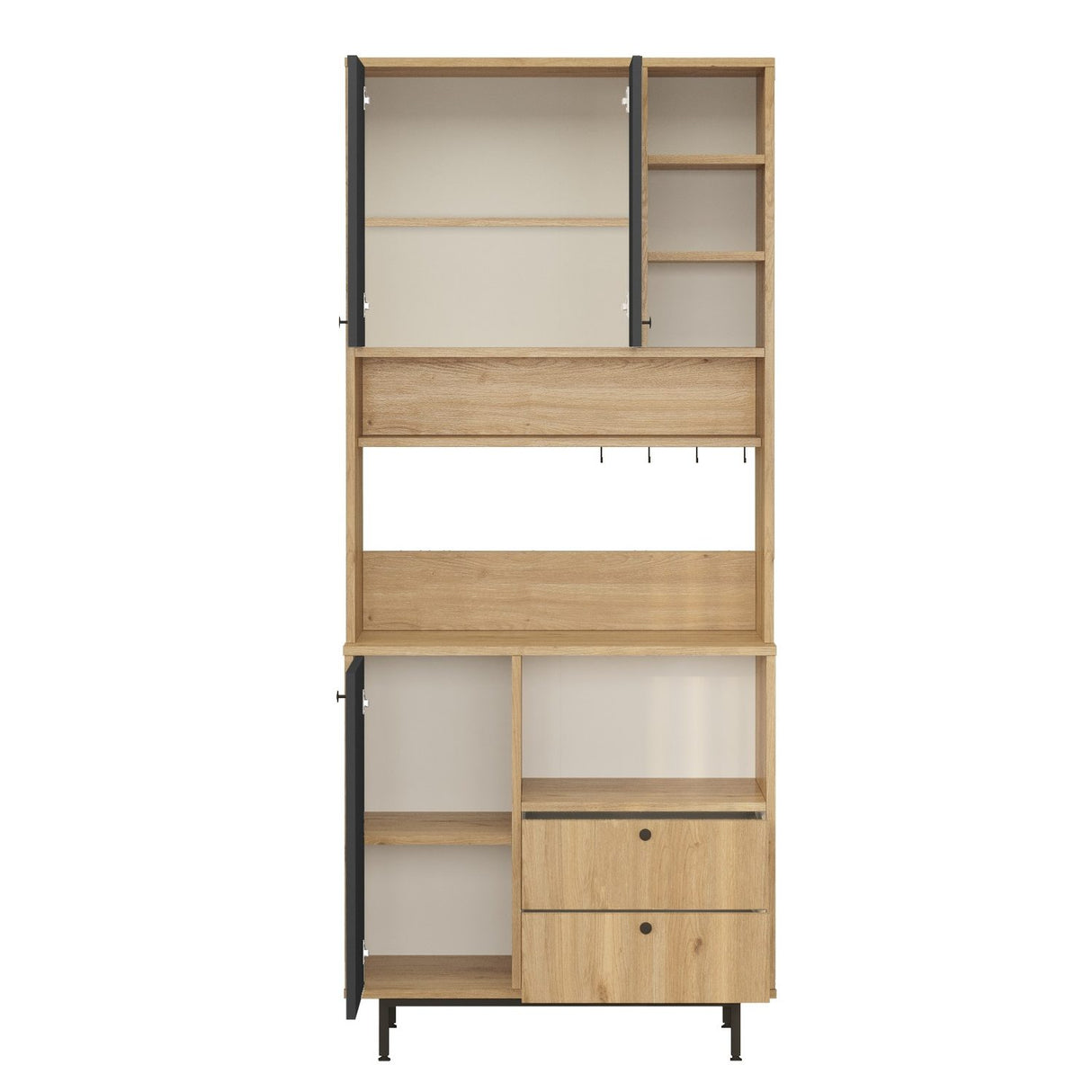Sapporo Wide (88 x 205 x 35,5 cm) Förvaringsskåp Ek antracit