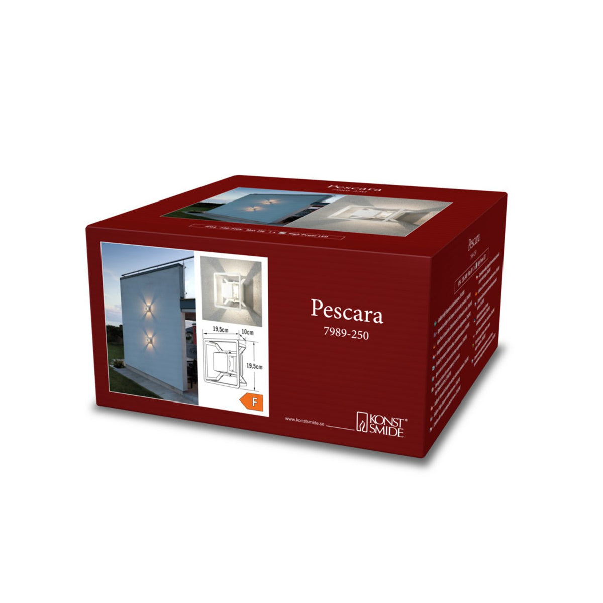 Pescara HP-LED 3W 19.5 cm Vägglampa Ute