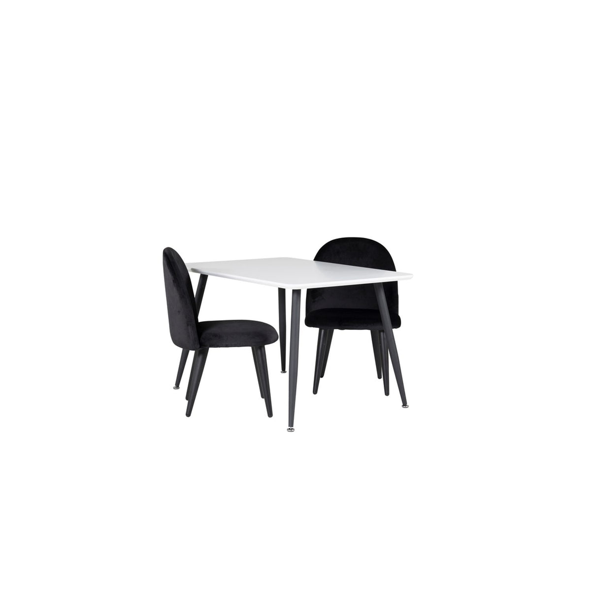 Polar, Velvet Rektangulär matgrupp Svart, Svart,Vit, 50 x 80 x 60