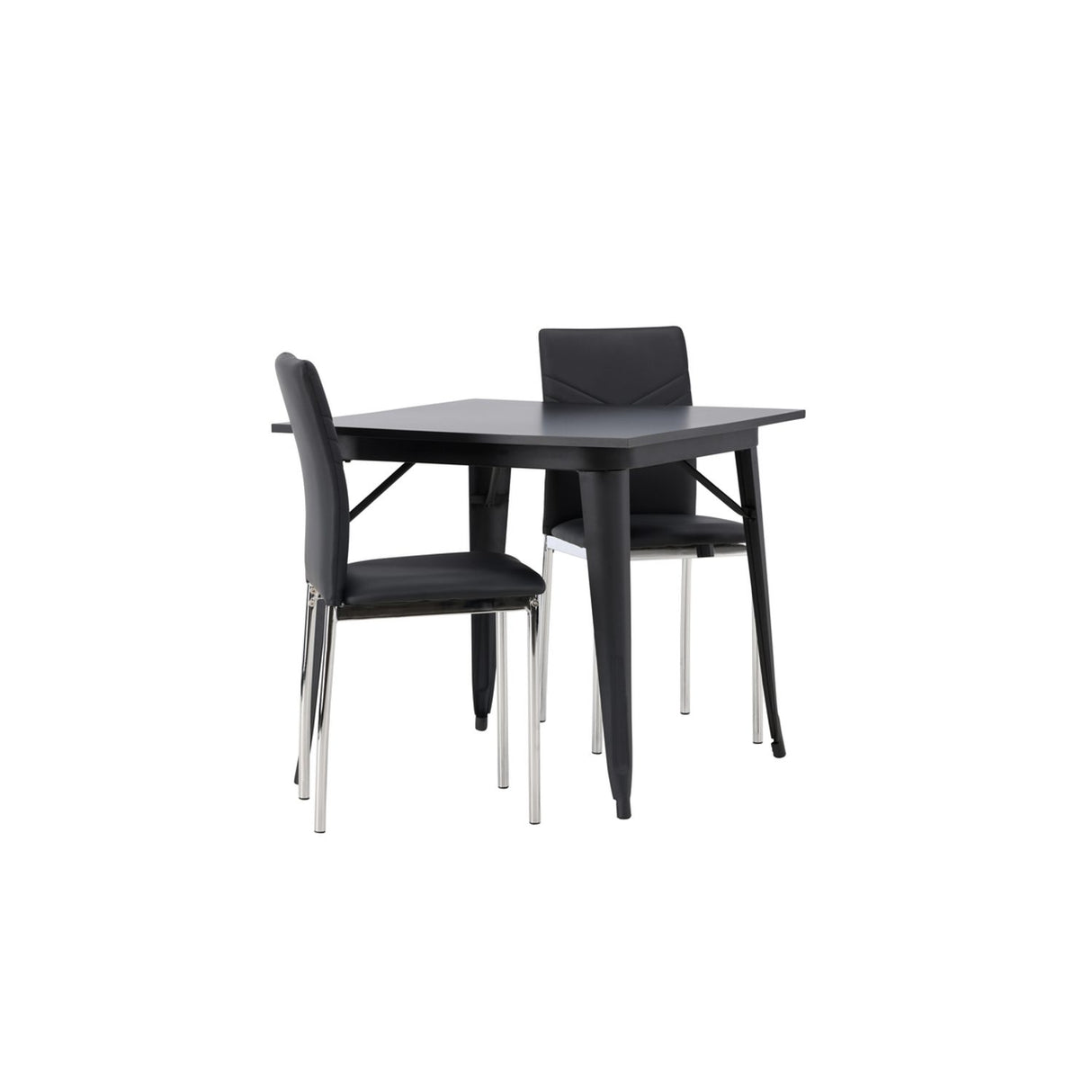 Tempe, Lily Rektangulär matgrupp Svart,Silver, Svart, 80 x 80
