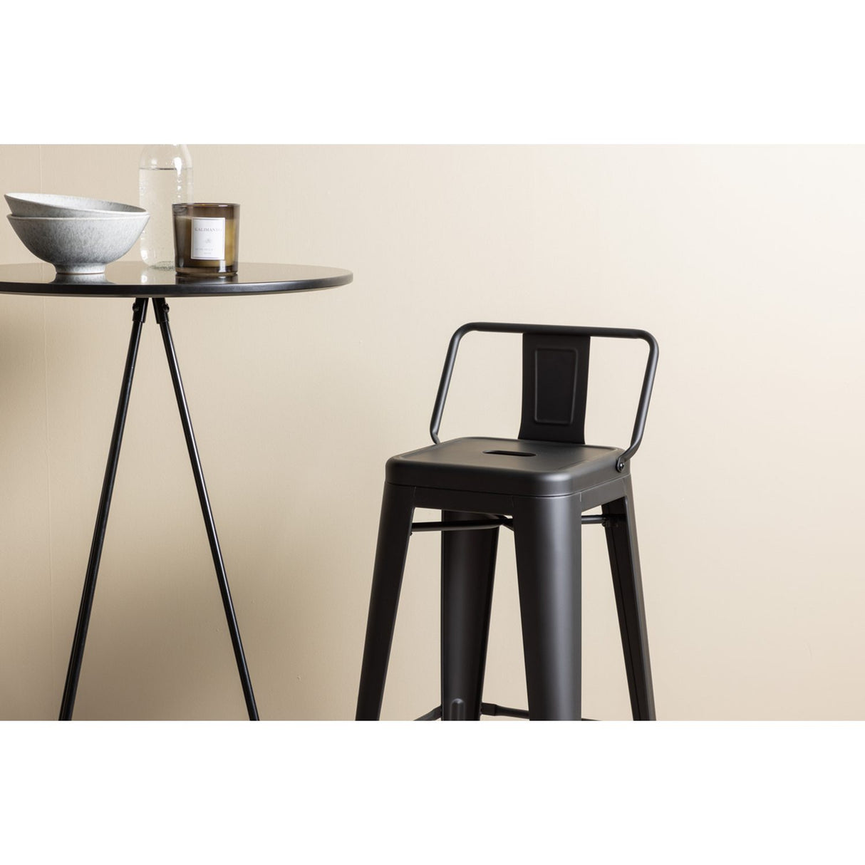 Bistro, Tempe Rund matgrupp Svart, Svart, 2st