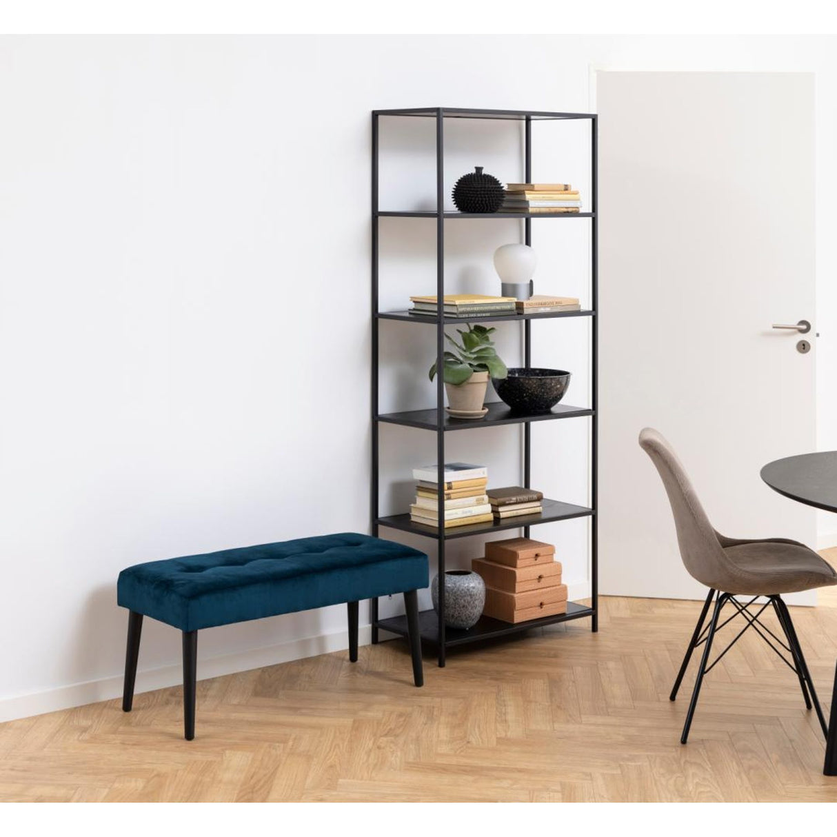 Bilson Bänk Vic tyg Marinblå