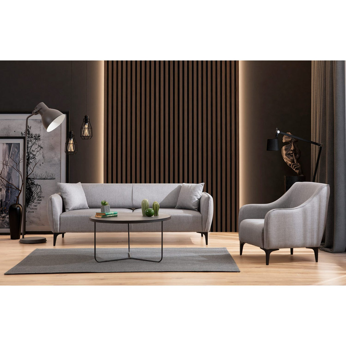 Santiago (220 x 67 x 95 cm) 3-sitssoffa Grå