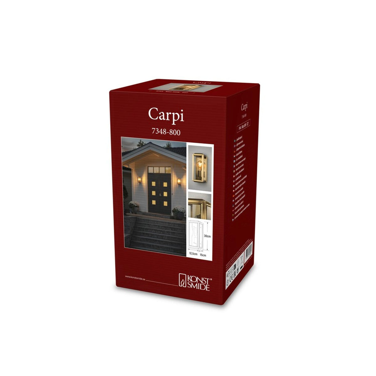 Carpi E27 Vägglampa Ute Mässing, Liten (12.5 cm)