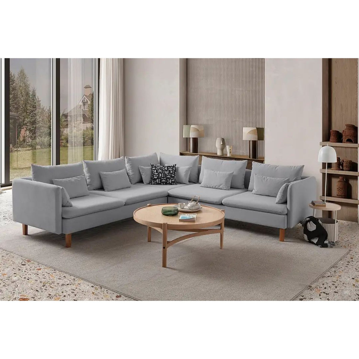 Flexy L (194 x 95 x 154 cm) Hörnsoffa Grå