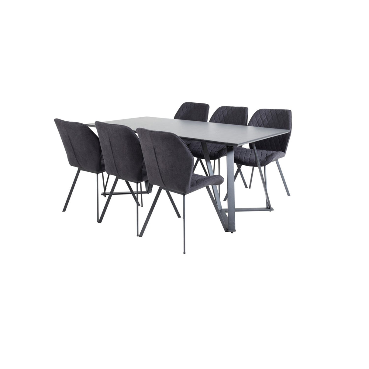 Marina, Gemma Rektangulär matgrupp Svart, Svart, 180 x 90