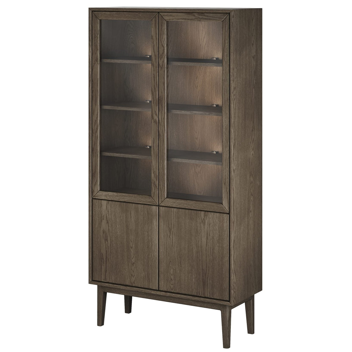 Broholm Solid Vitrinskåp 100x197 cm Rökoljad Ek